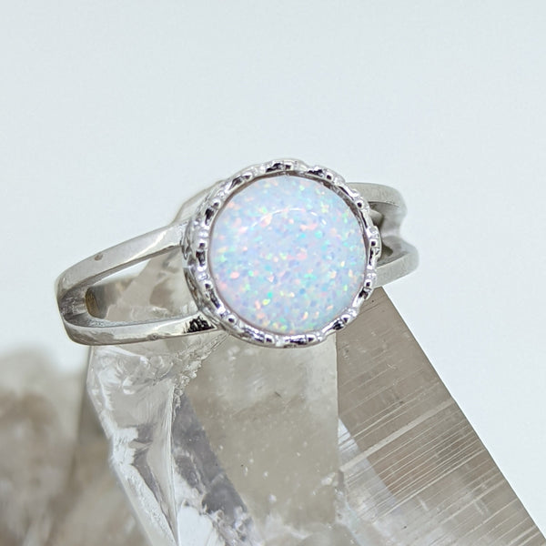Sterling Silver Created Opal Necklace - thegoldsmith